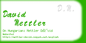 david mettler business card